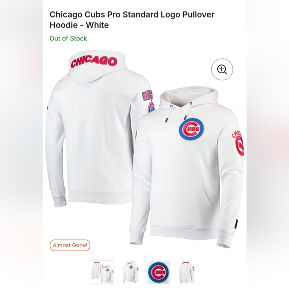 Chicago Cubs Pro Standard Logo Pullover Hoodie - White - Picture 1 of 9